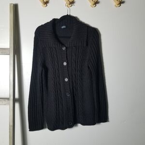 FADED GLORY WOMEN'S BLACK CARDIGAN SIZE LARGE